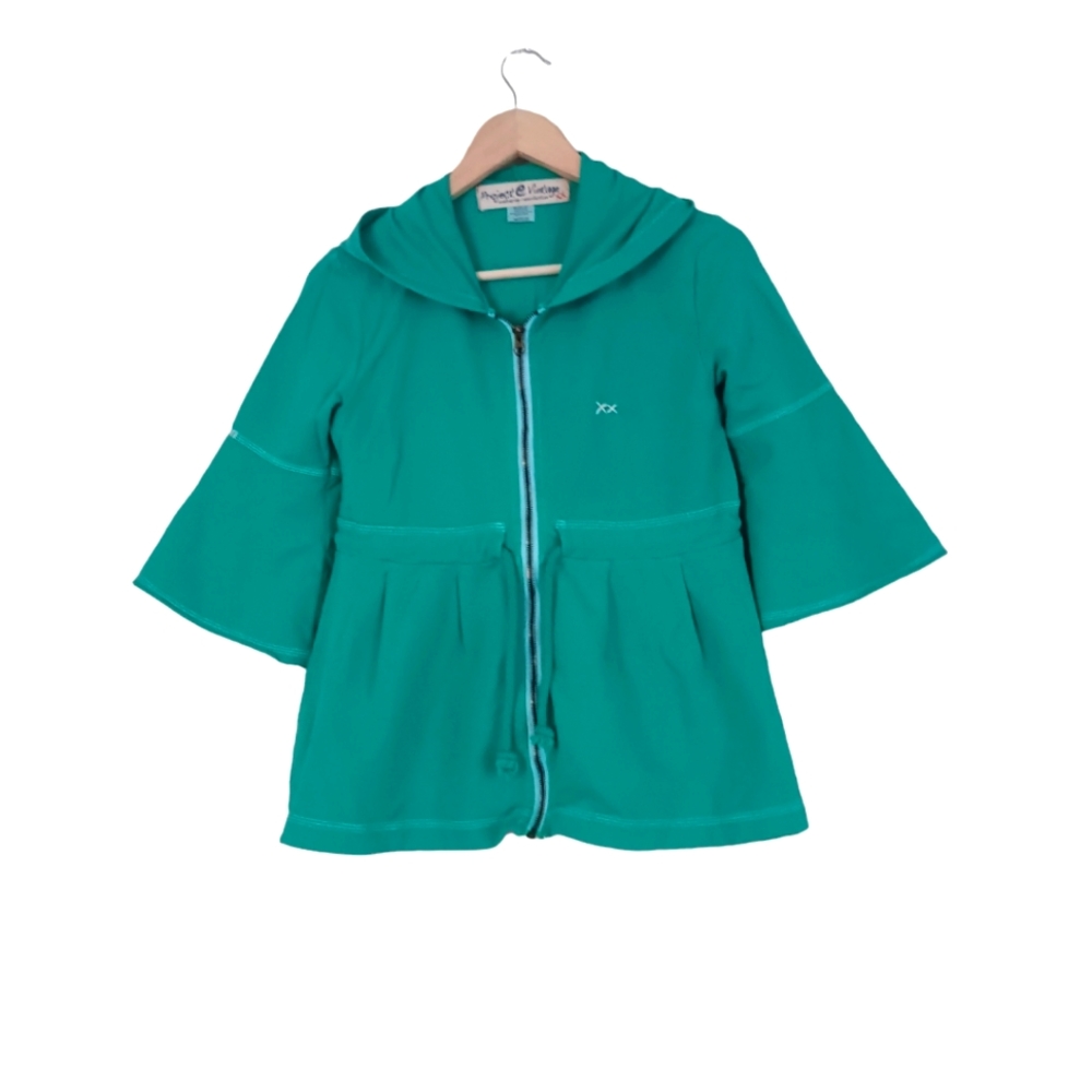 Project E Vintage from Urban Outfitters Bell Sleeve.  Embroidered Zip-Up Hoodie.